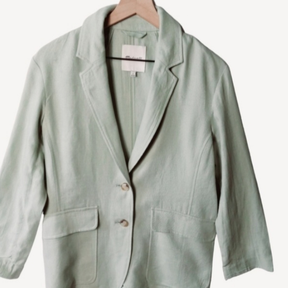 Madewell oversized linen blend jacket size small 55% linen 45% viscose - Picture 2 of 10